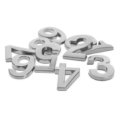 FIXOSHEE 10pcs Self Adhesive House Plaques for Mailbox and Door Grey Raised Address Signs with Fade Resistant Construction for Outside Use