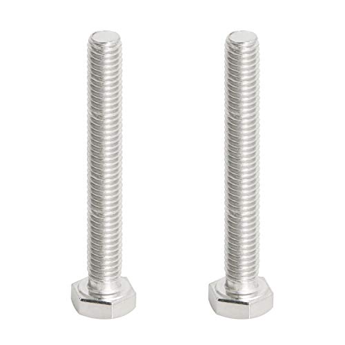 Image of Left Hand M6 x 50mm Hex Head Bolts Screws 304 Stainless Steel, A2-70 Fasteners Fully Machine Reverse Threaded SUS304 2 Pcs