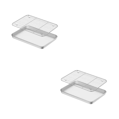 Cabilock 2 Juegos De Moldes Para Hornear De Acero Inoxidable Pour Chef Parrilla Eléctrica Sartenes Hibachi Entrantes Horno Cocina Plancha Ollas Tostadora Bandeja Para Cocinar