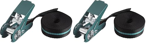 wolfcraft 3418000 - Sangle d'Arrimage à Cliquet - Longueur 4 m - Force de Serrage 180 kg (Lot de 2)