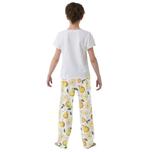 ZZXXB Pear Fruits Boys Long Pants Soft Trousers Elastic Waist Kids Lounge Bottoms with Pockets S-XL3
