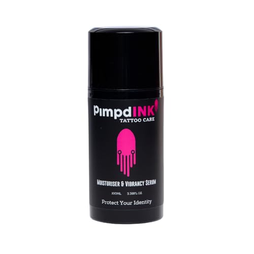 PimpdINK Moisturiser & Vibrancy Serum Tattoo Aftercare for Protecting and Restoring your Inks colours (100ml Airless Pump)