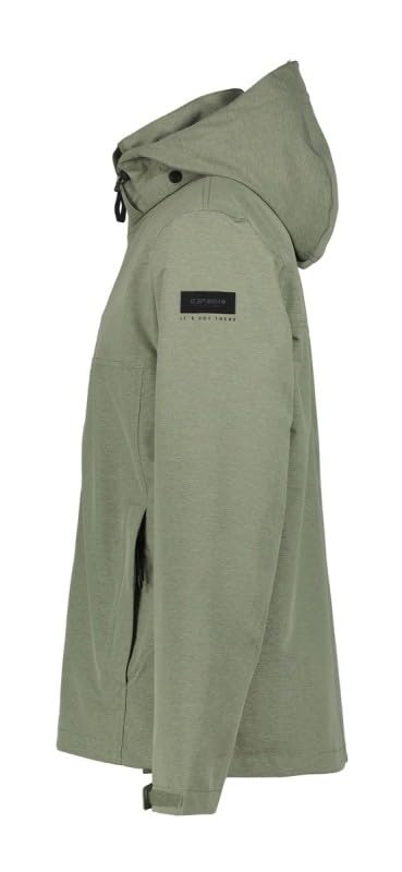 Icepeak AALEN - Chubasquero para hombre, 100% poliéster, capucha extraíble, impermeable, senderismo y exterior, verde claro, 50
