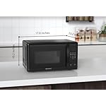 Emerson MW7302B Compact Countertop Microwave Oven with Touch Control, LED Display, 700W, 10 Power Levels, 6 Auto Menus, Glass Turntable and Child Safe Lock, 0.7 Cu., Ft. Black - Image 5