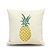 Lieson Fundas de cojín, 1 pieza de 18 x 18 funda de almohada de 45 x 45 cm de piña fundas de almohada amarillo verde beige, lino