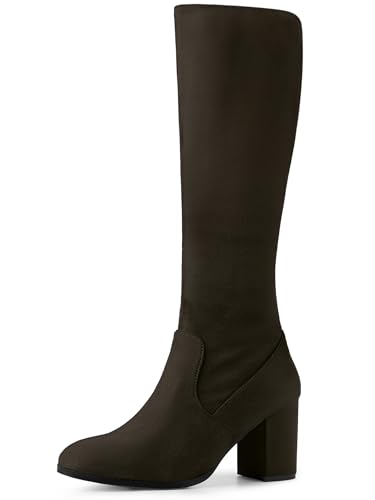 Bottes à hauteur du genou Allegra K pour femmes en noir élégant