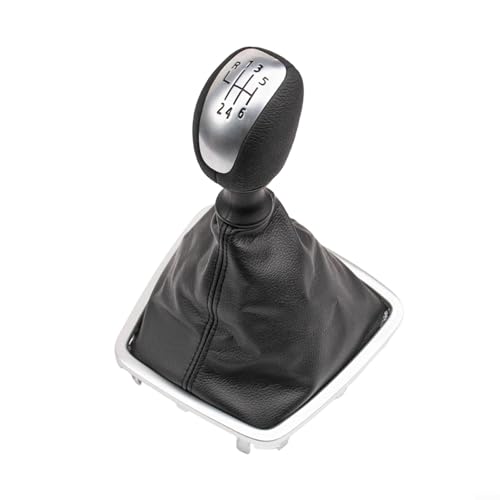 EpheyFIF Pommeau de levier de vitesse manuel à 6 vitesses, pour Renault Laguna 3 III 2007-2014, en cuir de qualité supérieure, accessoires intérieurs noirs