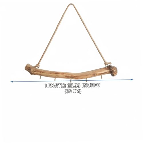 Estante para bikini y collares de madera de 15 pulgadas con 5 ganchos 5