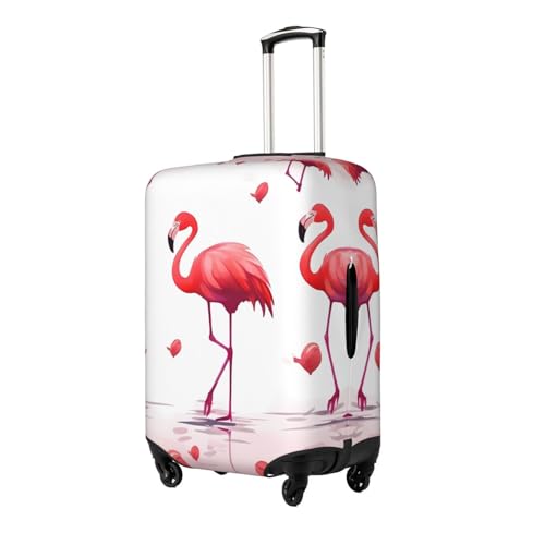 Lovely Pink Flamingos Luggage Cover Washable Stretch Suitcase Protector Anti-Scratch Travel Luggage Sleeve Elastic Baggage Cover Fits 18-32 Inch2