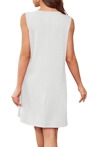 Image of BKRIVE Womens Lightweight Sleeveless Summer Dresses | Lace Yoke Neckline, Figure-Flattering for All Shapes - Ideal Beach Cover-Up & Hot-Weather Travel Essential