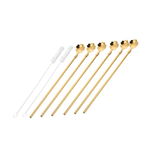 KICHOUSE 8 Pièces Cuillère à Paille Acier Inoxydable Fouets Cuillère à Paille Pour Maison à Mélanger