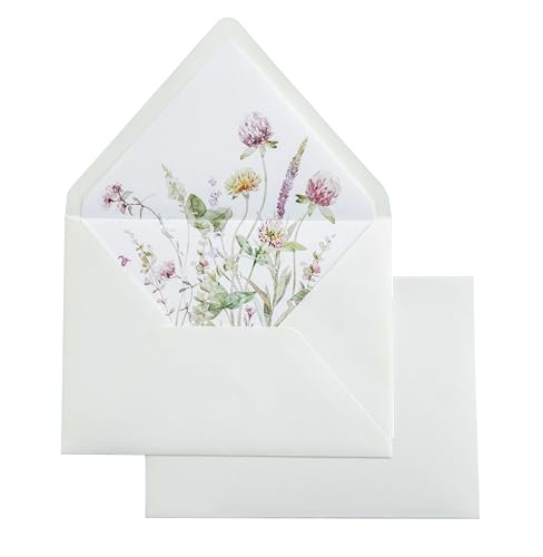 PONATIA 50PCS A7 Euro Flap Envelopes, 5.25 x 7.25'' Liner