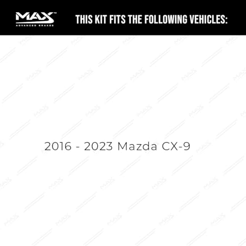 Image of Max Advanced Brakes Front & Rear Brake Kit Compatible With 2016 2017 2018 2019 2020 2021 2022 2023 Mazda CX-9 Replacement Geomet Coated OE Disc Brake Rotors and Ceramic Brake Pads