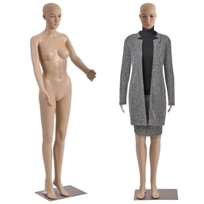 Female Straight Full Body Mannequin Display Dummy with Hair Wick (Eco) (Skin Colour, 5.8 Feet) Straight Hand