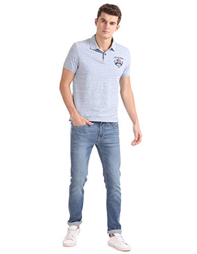 Image of US Polo Men's Solid Regular Fit T-Shirt