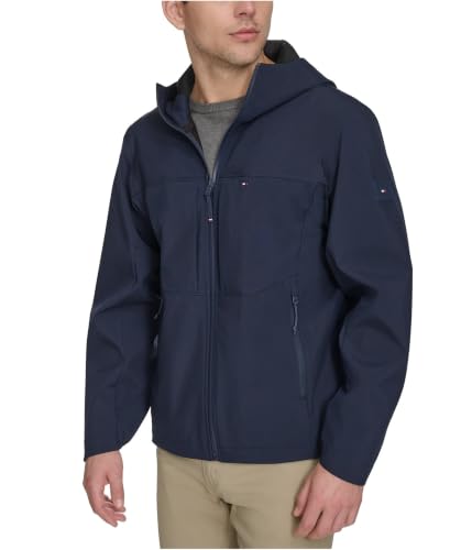 Image of Tommy Hilfiger Mens Soft Shell Hooded Raincoat