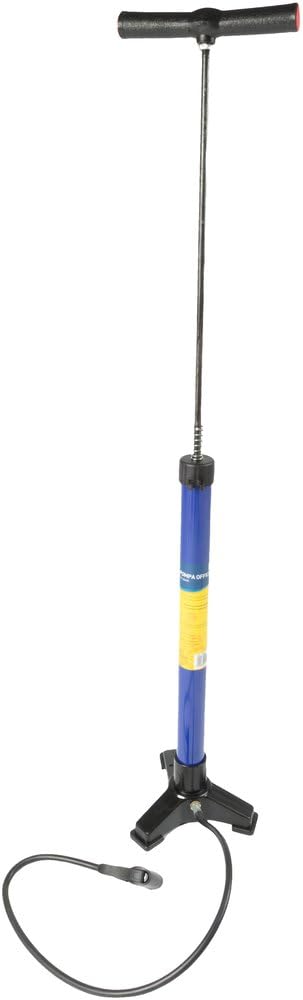 Pompa Officina A 3 Piedi Blu Bici Metallo Compatibile Valvole Presta Schrader Dunlop