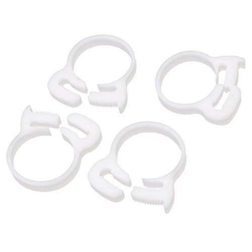 Aexit 25.3mm-27.2mm Double Clamps Gripping Plastic Hose Tube Clamps Fasteners White Strap Clamps 4 Pcs