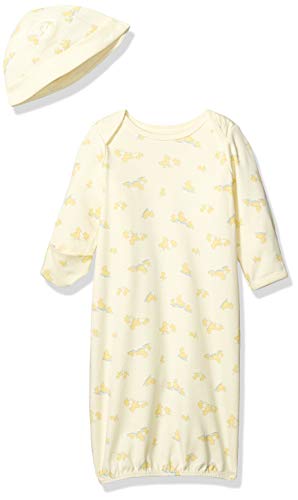 Little Me Baby Infant Gown and Hat, pear Sorbet Multi, 0-3 Months
