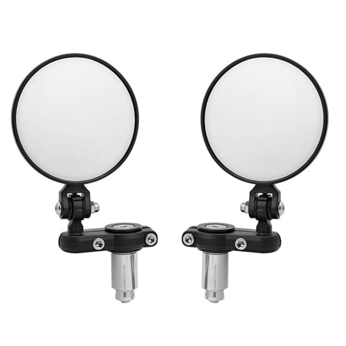 Espejos retrovisores moto plegables de aluminio negro con ala para manillas laterales 22mm