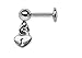 Produktbild Ohr Piercing Helix, Tragus, Lobe Stecker, Labret in 1,2 x 8 mm mit Kugel und Herz Schloss Anhänger