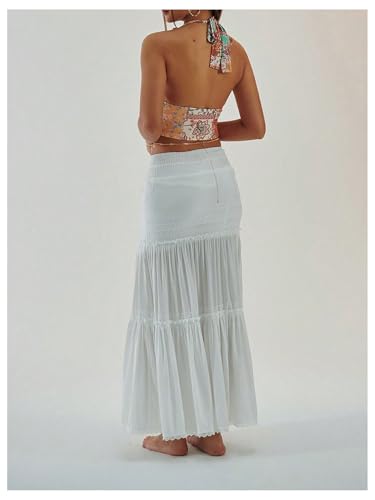 Milumia Women's Boho Paisley Print Tie Backless Halter Top Sleeveless Cropped Tops2