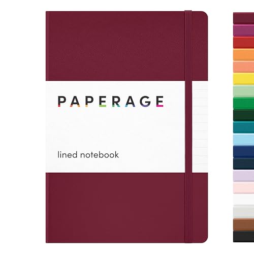 PAPERAGE Lined Journal Notebook, (Burgundy), 160 Pages,...