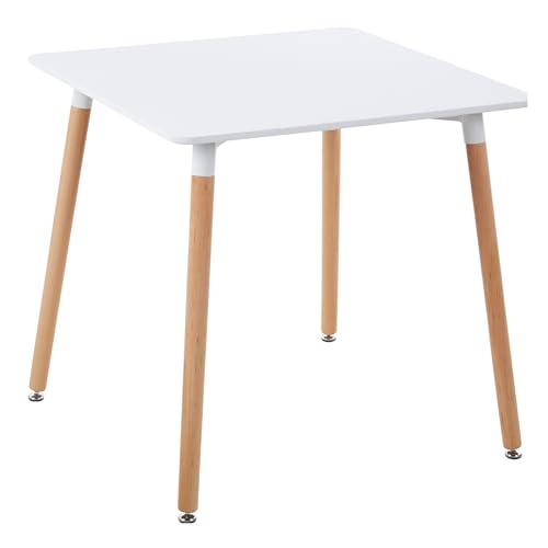 Catálogo para Comprar On-line Mesa Eames - solo los mejores. 46 Elly Décor Mesa de Comedor Cuadrada con Estructura de Metal, Tablero de MDF de 15mm, Patas de Madera y Niveladores Ajustables para Comedor, Cocina o Cafetería - Medidas:...