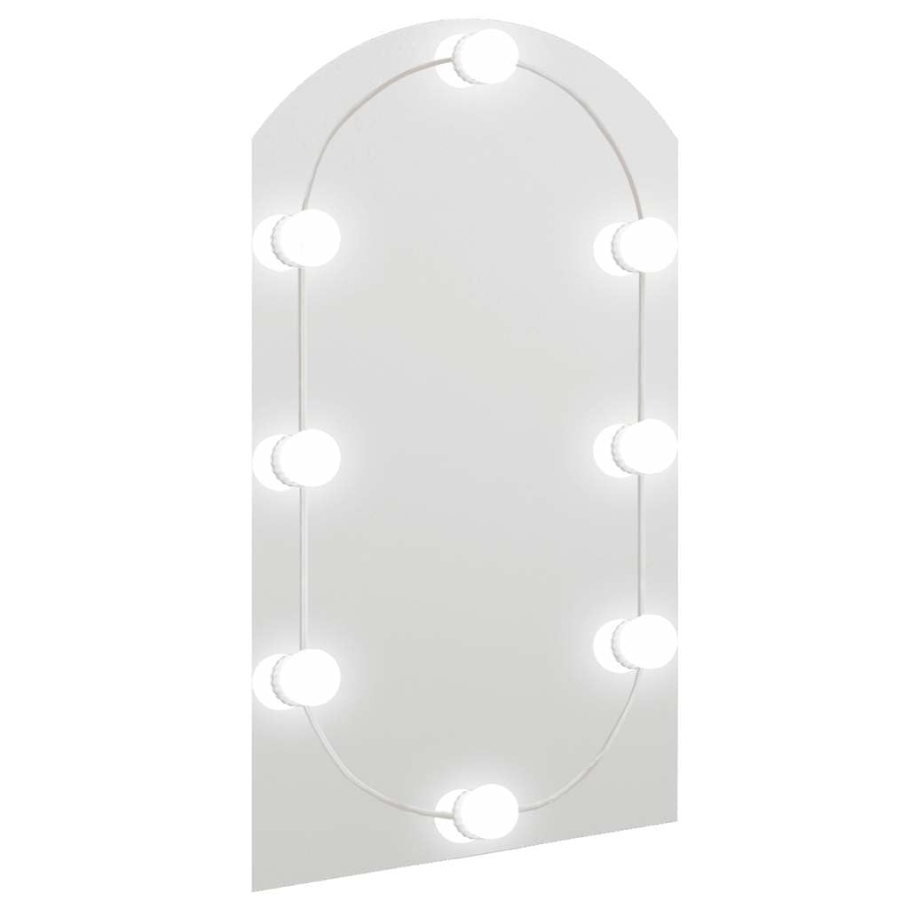 KGHFDVB Wall Mounted LED Mirror 70x40 cm Glass Arch with USB Interface, Color Modes for Warm White to Cold White Lighting