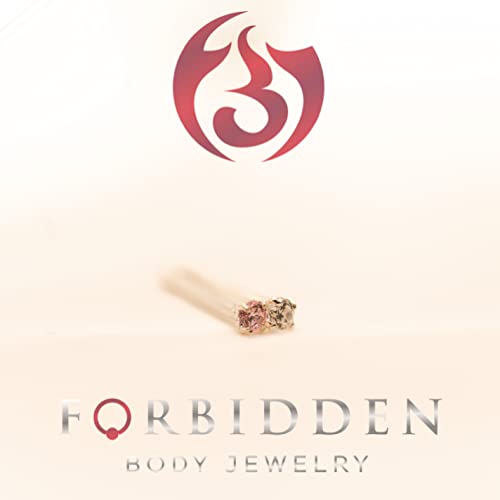 Forbidden Body Jewelry Nose Rings Sterling Silver Micro Nose Studs CZ Simulated Diamond Bone Stud for Women Men 1.5 mm Crystal 22G, Metal