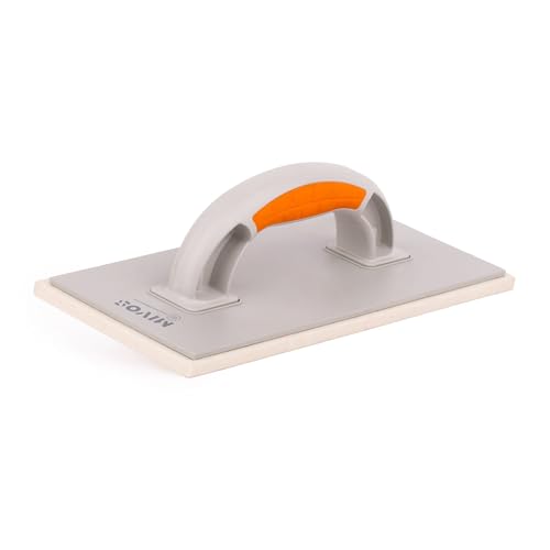 Mivos Planche à Râper en Plastique 280 x 140 mm avec Revêtement en Feutre 8mm - Taloche à Joints, Taloche en Feutre pour Plâtre avec Poignée Bi-Composant...