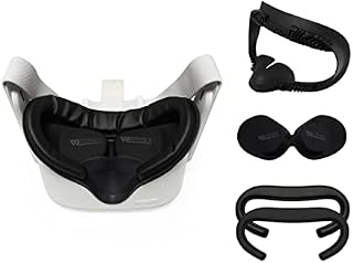 VR Cover Fitness Facial Interface and Foam Set for Meta / Oculus Quest 2 (Dark Blue & Black)