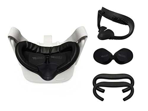 VR Cover Fitness Facial Interface and Foam Set for Oculus / Meta Quest 2 (Dark Grey & Black)