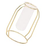 NIYANGLE Jarrón Decorativo de Hierro y Vidrio Transparente Geométrico Soporte para Flores Secas y Plantas Creativas Adorno para Centro de Mesa y Decoración Hogareña