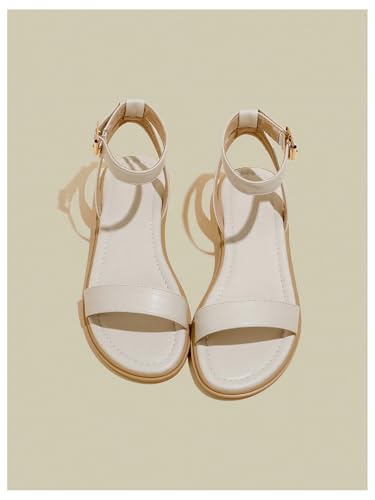 GORGLITTER Women's Strappy Ankle Strap Flat Sandals Dressy Open Toe Vacation Comfy Sandal Flats2