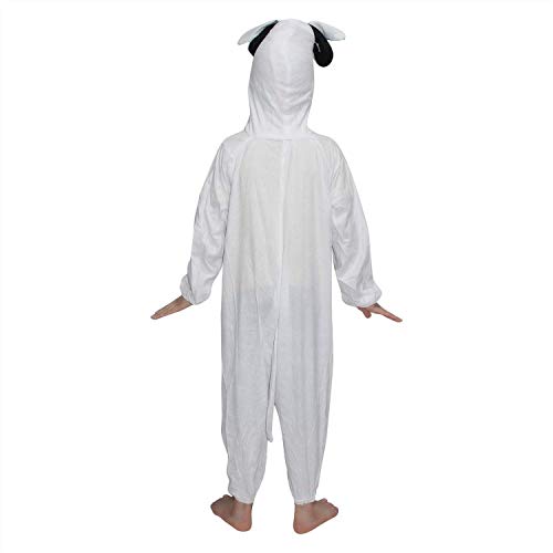 Image of Kaku Fancy Dresses Sheep Farm Animal Costume for Kids - White & Black, 3-4 Years | Animal Fancy Dress for Boys & Girls