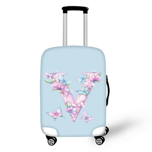 Wdktrgetd 29-32 inch Scratch Suitcase Cover Personalized Carry On Cover Protector Instrument Luggage Covers for Women Fashionable Box Covers Girlfriend Birthday Gift BLUE V