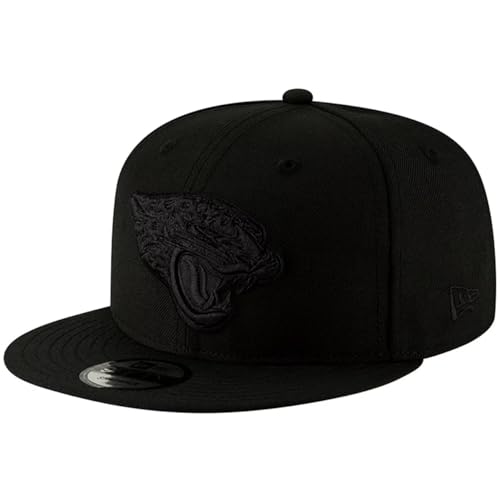 New Era NFL 9FIFTY Black On Black Adjustable Snapback Hat Cap One Size Fits All (US Alpha One Size Jacksonville Jaguars)