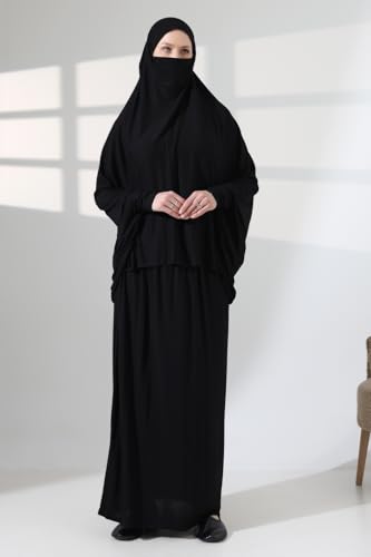 Image of Muslim Dresses for Women, Two-Piece Long Sleeve Islamic Prayer Dress, Hijab