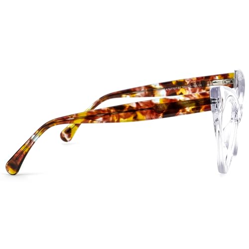 Image of Zeelool Retro Cat Eye Glasses for Women Eyeglasses Frame with Non-prescription Clear Lens ZJGA747707-01 Crystal