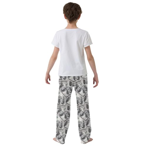 Boys' Pants Vintage Money Bills Long Bottoms Jogger Pants Elastic Waist Trousers with Pockets S-XL3