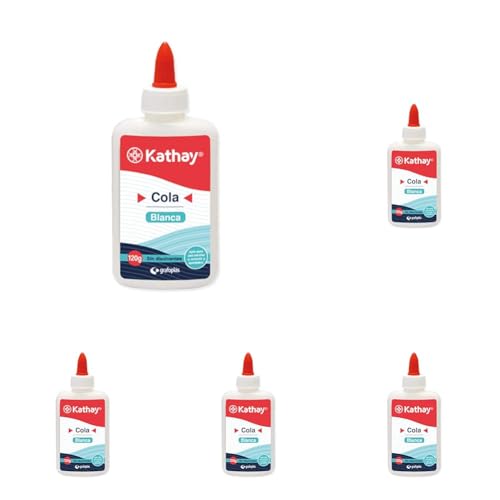 Kathay Cola Blanca, Secado Transparente, 120 Gramos (Paquete de 5)