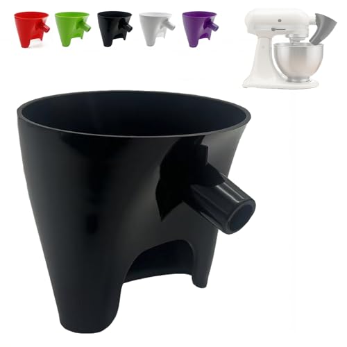 Flour Funnel for Kitchen Aid Stand Mixer, Plastic Funnel with Easy-Pour Attachment Fits KSM150 5-Quart Tilt-Head Mixers, Mess-Free Baking Accessory for Flour, Sugar, and Egg Liquid (BLACK1PCS)