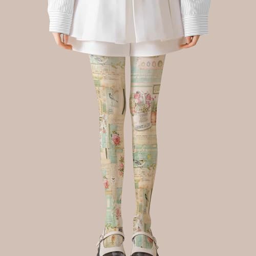 Premium Cotton Cute Kawaii Japanese Lolita Leggings Patterned Tights for Women with Designs 30D Pantyhose Opaque Stockings2