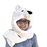 Silver Fever Plush Soft Animal Beanie Hat with Built-in Earmuffs, Scarf, Gloves
