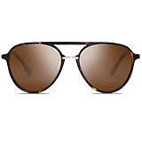 SOJOS Retro Oversized Round Polarized Sunglasses for Women Men Large Frame Ladies Shades SJ2078 with Tortoise Frame/Flash Mirrored Brown Lens