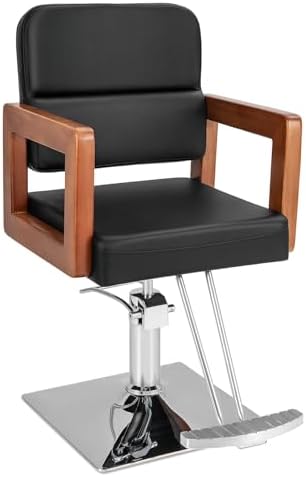 RELAX4LIFE Silla de peluquería con altura regulable y giratoria 3...