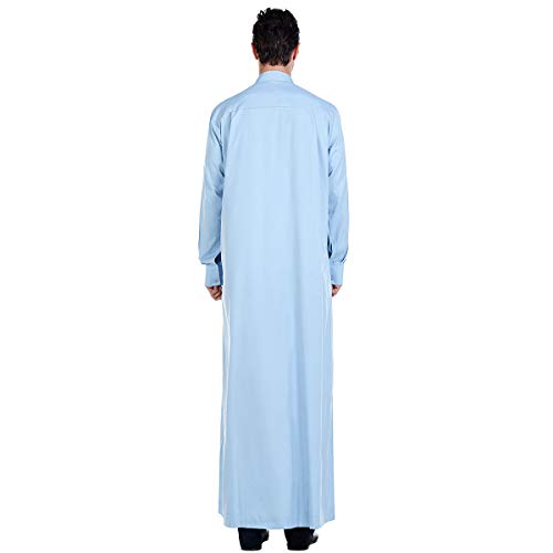 Men's Muslim Clothes Durable Kaftan Robe Dubai Long Gown Ethnic Clothes,1pc Soft Robe