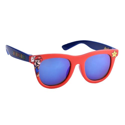 Sun-Staches Super Mario Sunglasses - Stylish, Comfortable & Durable UV-Protective Boys Sunglasses With Soft Carrying Case - Official Super Mario Gifts for Boys and Girls