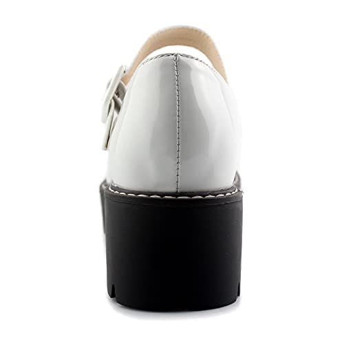 Sungtin Women Platform Shoes Chunky Mid Heel Marry Jane Shoes School Uniform Dress Shoes2